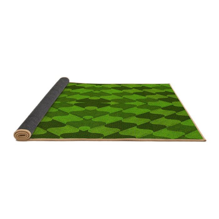 Thickness of Patterned Deep Emerald Green Rug, pat1207yw