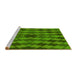 Sideview of Machine Washable Transitional Deep Emerald Green Rug, wshpat1207yw