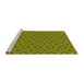 Sideview of Machine Washable Transitional Green Rug, wshpat1208yw