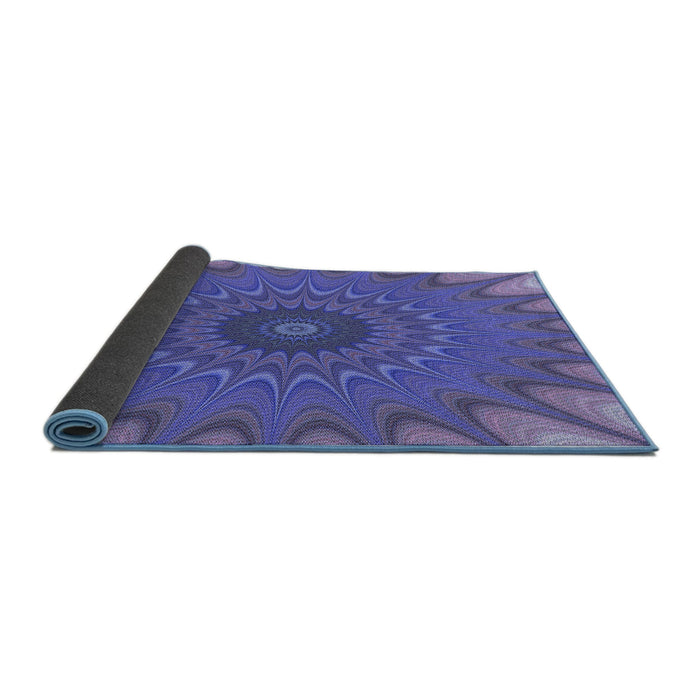 Thickness of Patterned Purple Rug, pat121blu