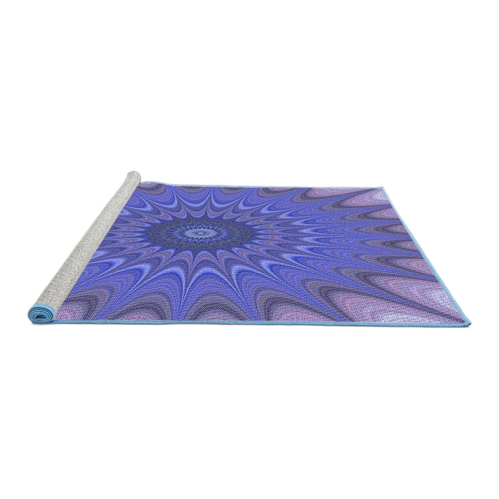 Sideview of Machine Washable Transitional Purple Rug, wshpat121blu