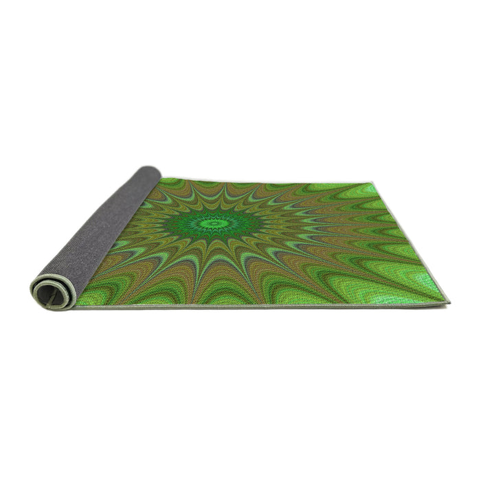 Thickness of Patterned Green Rug, pat121grn