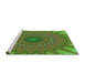 Sideview of Machine Washable Transitional Green Rug, wshpat121grn