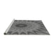 Sideview of Machine Washable Transitional Carbon Gray Rug, wshpat121gry