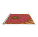 Sideview of Machine Washable Transitional Orange Rug, wshpat121org