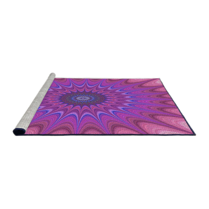 Sideview of Machine Washable Transitional Magenta Pink Rug, wshpat121pur