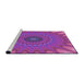 Sideview of Machine Washable Transitional Magenta Pink Rug, wshpat121pur
