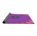 Thickness of Patterned Magenta Pink Rug, pat121pur