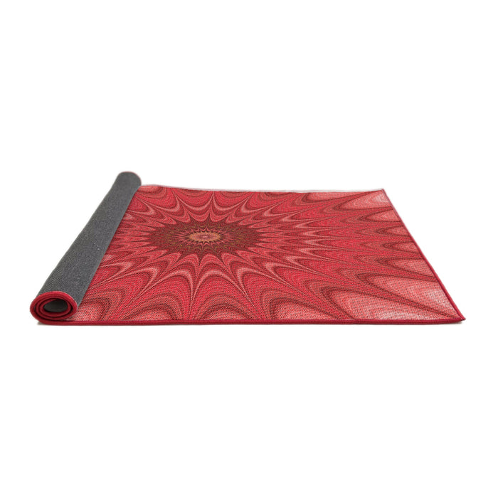Thickness of Patterned Red Rug, pat121rd