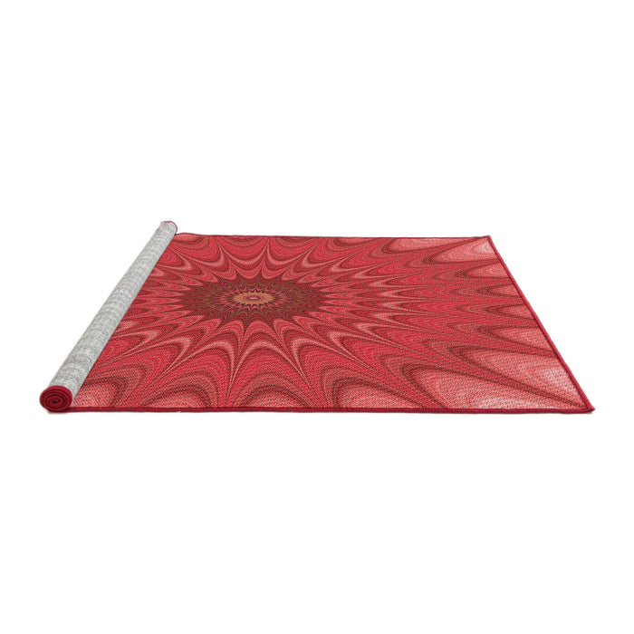 Sideview of Machine Washable Transitional Red Rug, wshpat121rd