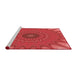 Sideview of Machine Washable Transitional Red Rug, wshpat121rd