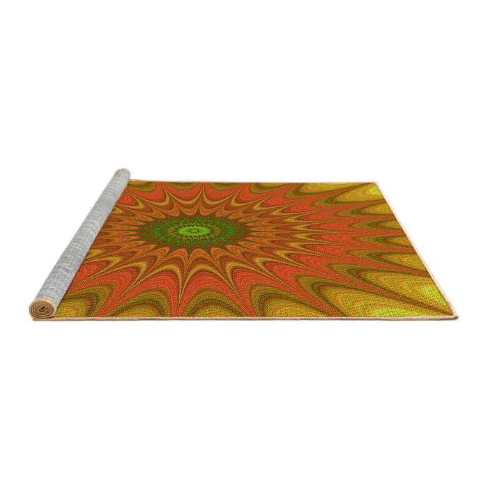 Sideview of Machine Washable Transitional Red Rug, wshpat121yw