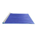 Sideview of Machine Washable Transitional Blue Rug, wshpat1210blu