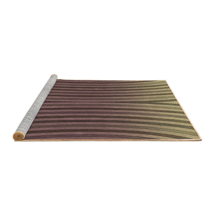 Sideview of Machine Washable Transitional Dark Almond Brown Rug, wshpat1210brn