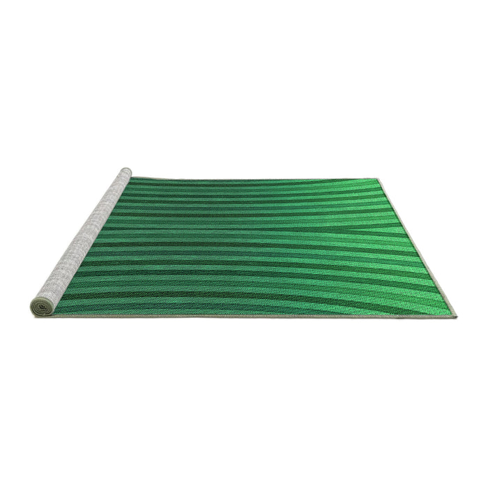 Sideview of Machine Washable Transitional Deep Emerald Green Rug, wshpat1210grn