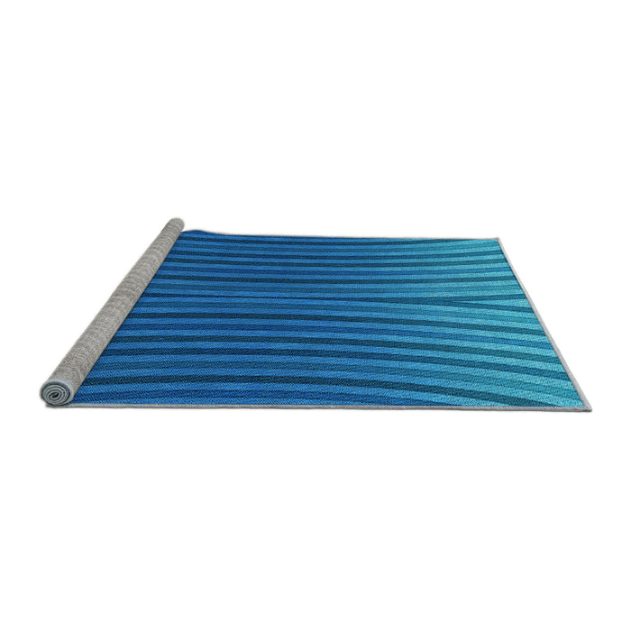 Sideview of Machine Washable Transitional Blue Rug, wshpat1210lblu