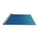 Sideview of Machine Washable Transitional Blue Rug, wshpat1210lblu