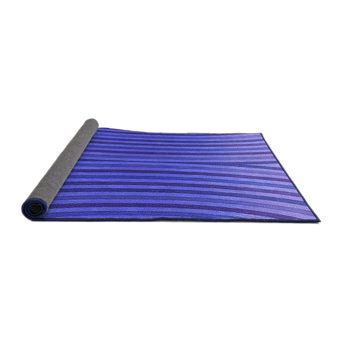 Thickness of Patterned Light Slate Blue Rug, pat1210pur