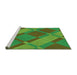 Sideview of Machine Washable Transitional Seaweed Green Rug, wshpat1211grn