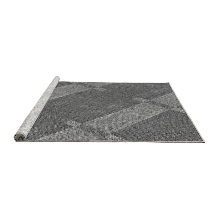 Sideview of Machine Washable Transitional Grey Gray Rug, wshpat1211gry