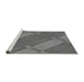 Sideview of Machine Washable Transitional Grey Gray Rug, wshpat1211gry