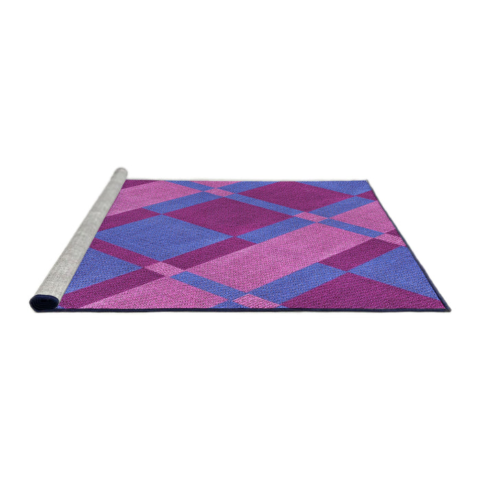 Sideview of Machine Washable Transitional Medium Slate Blue Rug, wshpat1211pur