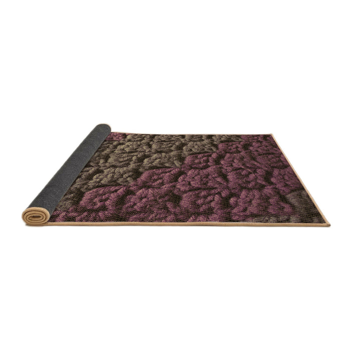 Thickness of Patterned Dark Gold Brown Rug, pat1213brn