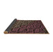 Thickness of Patterned Dark Gold Brown Rug, pat1213brn