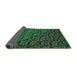 Thickness of Patterned Dark Forest Green Rug, pat1213grn