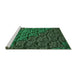 Sideview of Machine Washable Transitional Dark Forest Green Rug, wshpat1213grn