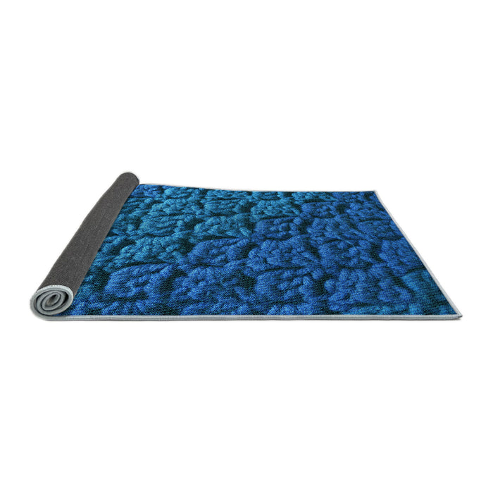 Thickness of Patterned Blueberry Blue Rug, pat1213lblu