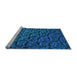 Sideview of Machine Washable Transitional Blueberry Blue Rug, wshpat1213lblu