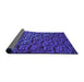 Thickness of Patterned Cobalt Blue Rug, pat1213pur