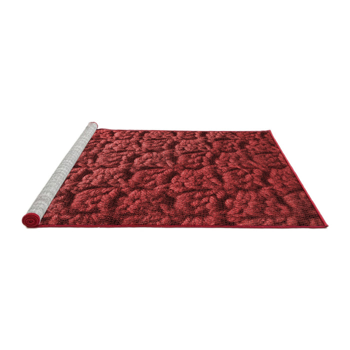 Sideview of Machine Washable Transitional Cranberry Red Rug, wshpat1213rd