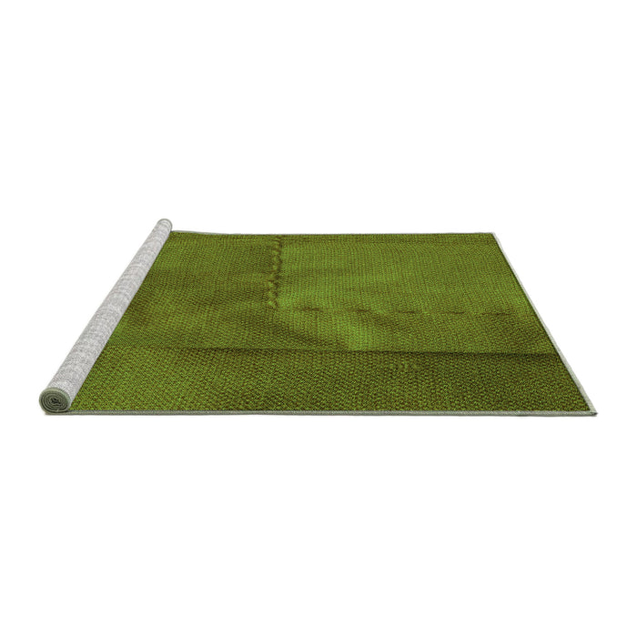 Sideview of Machine Washable Transitional Antique Bronze Green Rug, wshpat1216grn