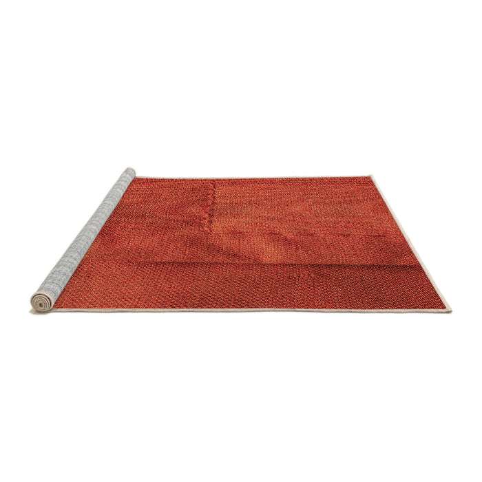 Sideview of Machine Washable Transitional Orange Red Orange Rug, wshpat1216org