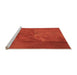 Sideview of Machine Washable Transitional Orange Red Orange Rug, wshpat1216org