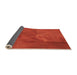 Thickness of Patterned Orange Red Orange Rug, pat1216org