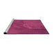 Sideview of Machine Washable Transitional Neon Pink Rug, wshpat1216pur