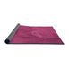 Thickness of Patterned Neon Pink Rug, pat1216pur