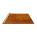 Sideview of Machine Washable Transitional Neon Orange Rug, wshpat1216yw