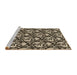 Sideview of Machine Washable Transitional Midnight Gray Rug, wshpat1217brn