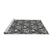 Sideview of Machine Washable Transitional Charcoal Black Rug, wshpat1217gry