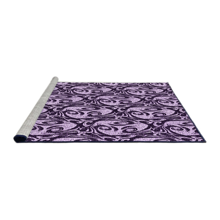 Sideview of Machine Washable Transitional Dark Purple Rug, wshpat1217pur