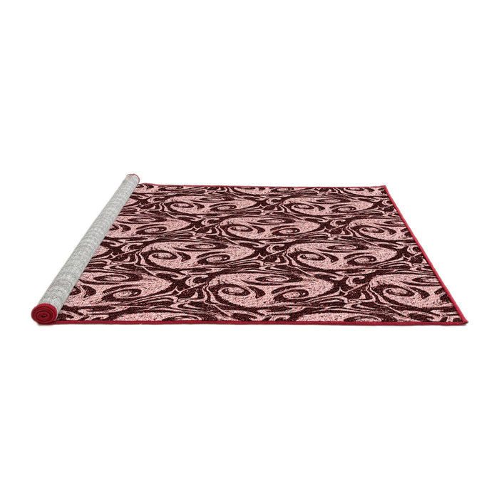 Sideview of Machine Washable Transitional Pastel Pink Rug, wshpat1217rd
