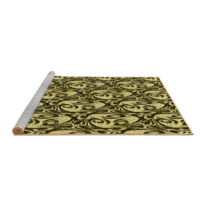 Sideview of Machine Washable Transitional Midnight Gray Rug, wshpat1217yw