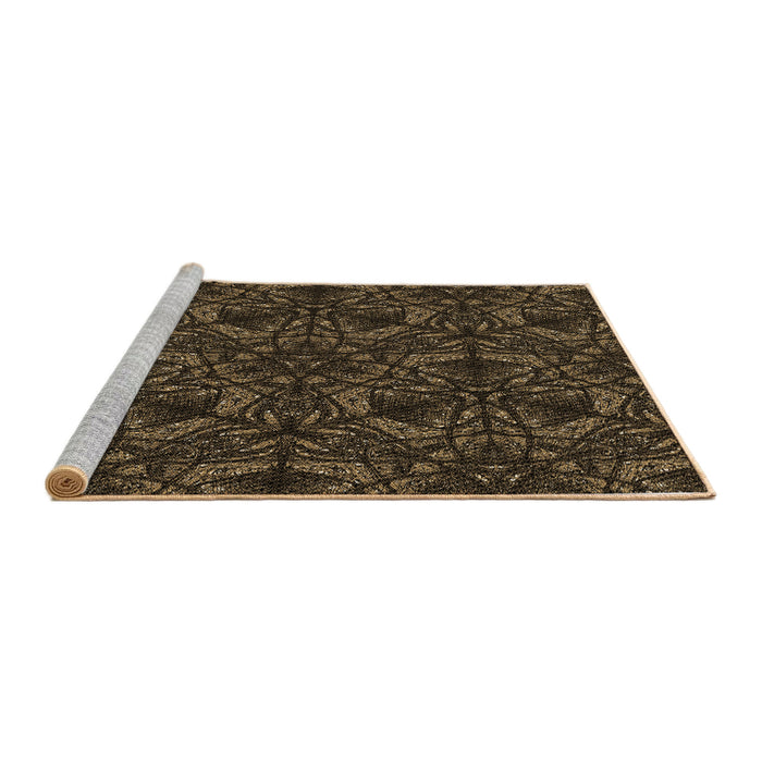 Sideview of Machine Washable Transitional Brown Rug, wshpat1218brn