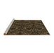 Sideview of Machine Washable Transitional Brown Rug, wshpat1218brn