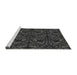 Sideview of Machine Washable Transitional Midnight Gray Rug, wshpat1218gry