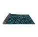 Thickness of Patterned Dark Cyan Green Rug, pat1218lblu